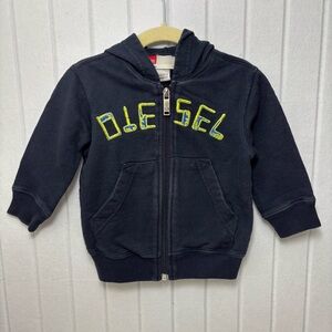 Diesel Unisex Kids Baby Navy‎ Blue Sweatshirt-Hoodie Size 12M